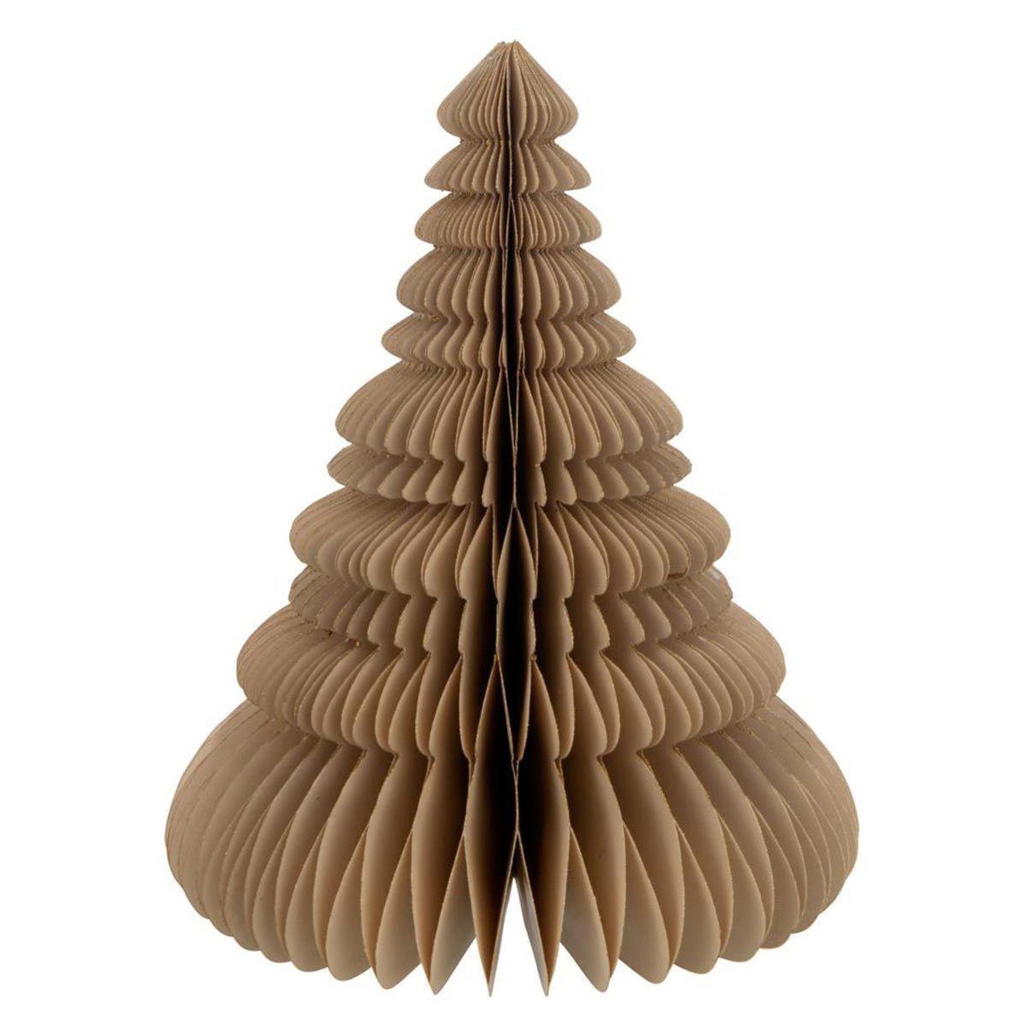 Voir la diapositive 1 : J-LINE Sapin de noël à poser en papier  pliant  30cm beige