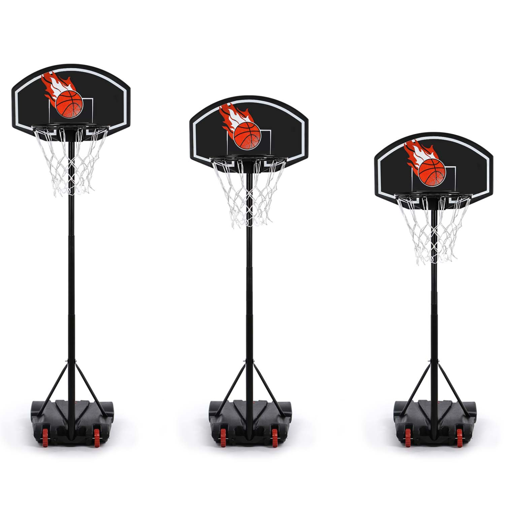 Voir la diapositive 4 : ID MARKET Panier de basket sur pied hauteur réglable 140 à 210 cm