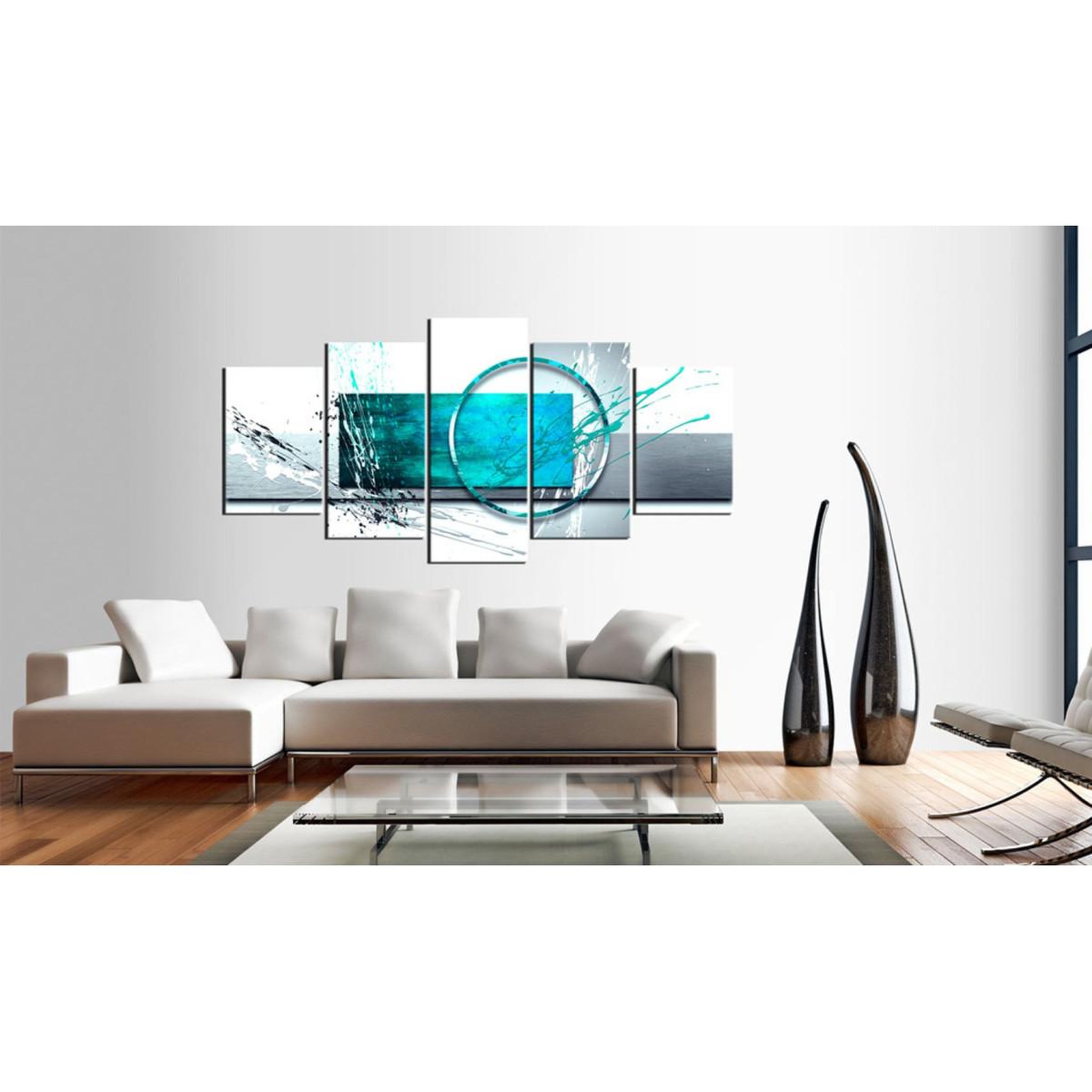 Voir la diapositive 2 : Paris Prix Tableau Imprimé  Turquoise Expression