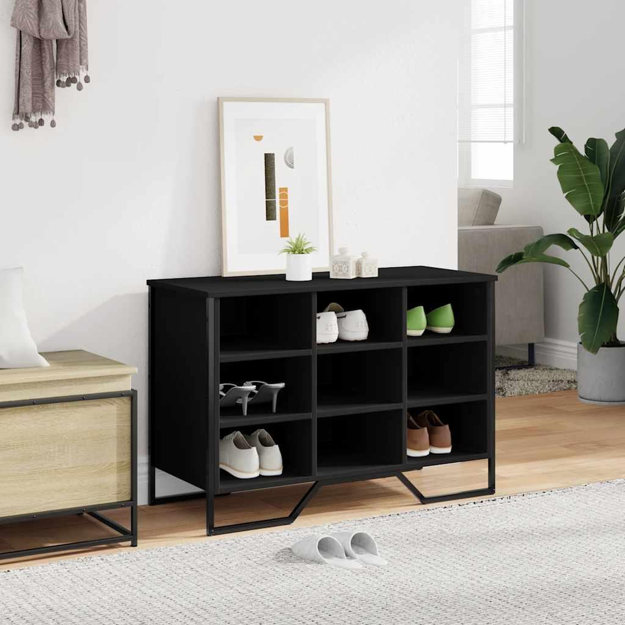 Voir la diapositive 3 : VIDAXL Armoire a chaussures noir 90x38x61,5 cm bois d'ingenierie