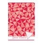 AUCHAN Cahier piqué 21x29,7cm 192 pages petits carreaux 5x5 rouge motif triangles