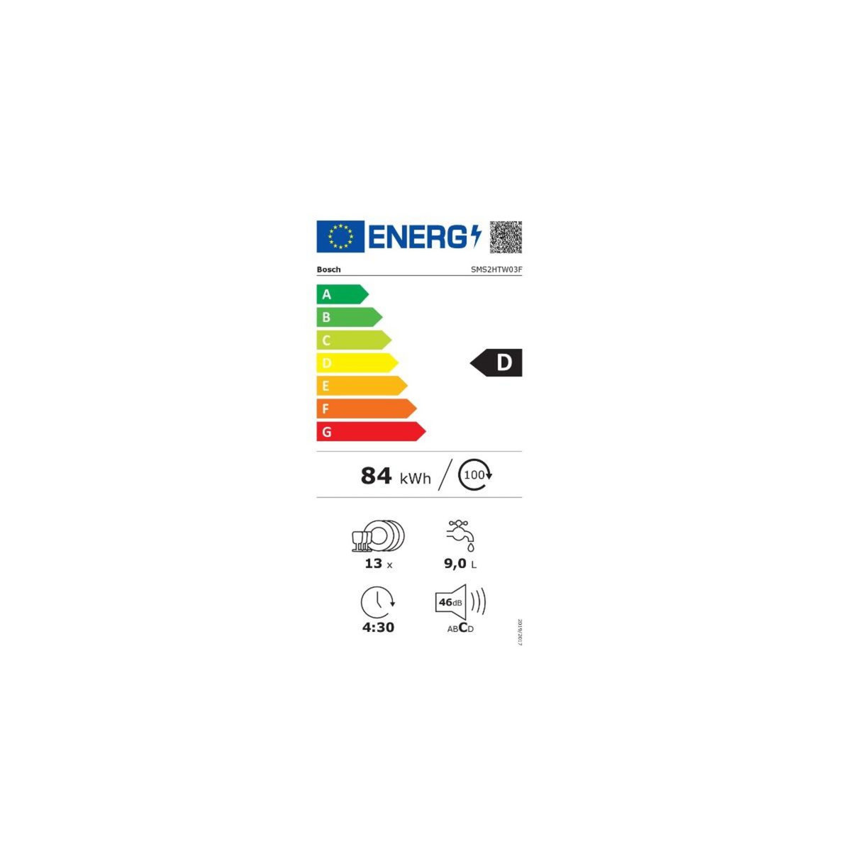 BOSCH Lave-vaisselle 60cm 13 couvert 46db - SMS2HTW03F