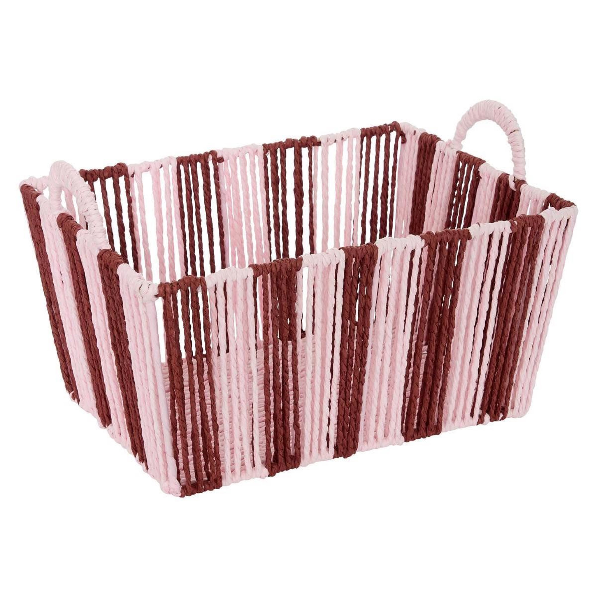 Voir la diapositive 2 : ATMOSPHERA Lot de 3 paniers tressés  chéri  37cm rouge grenat