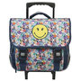 Voir la diapositive 1 : Smiley Cartables à roulettes bleu motif fleurs SMILEY WORLD 