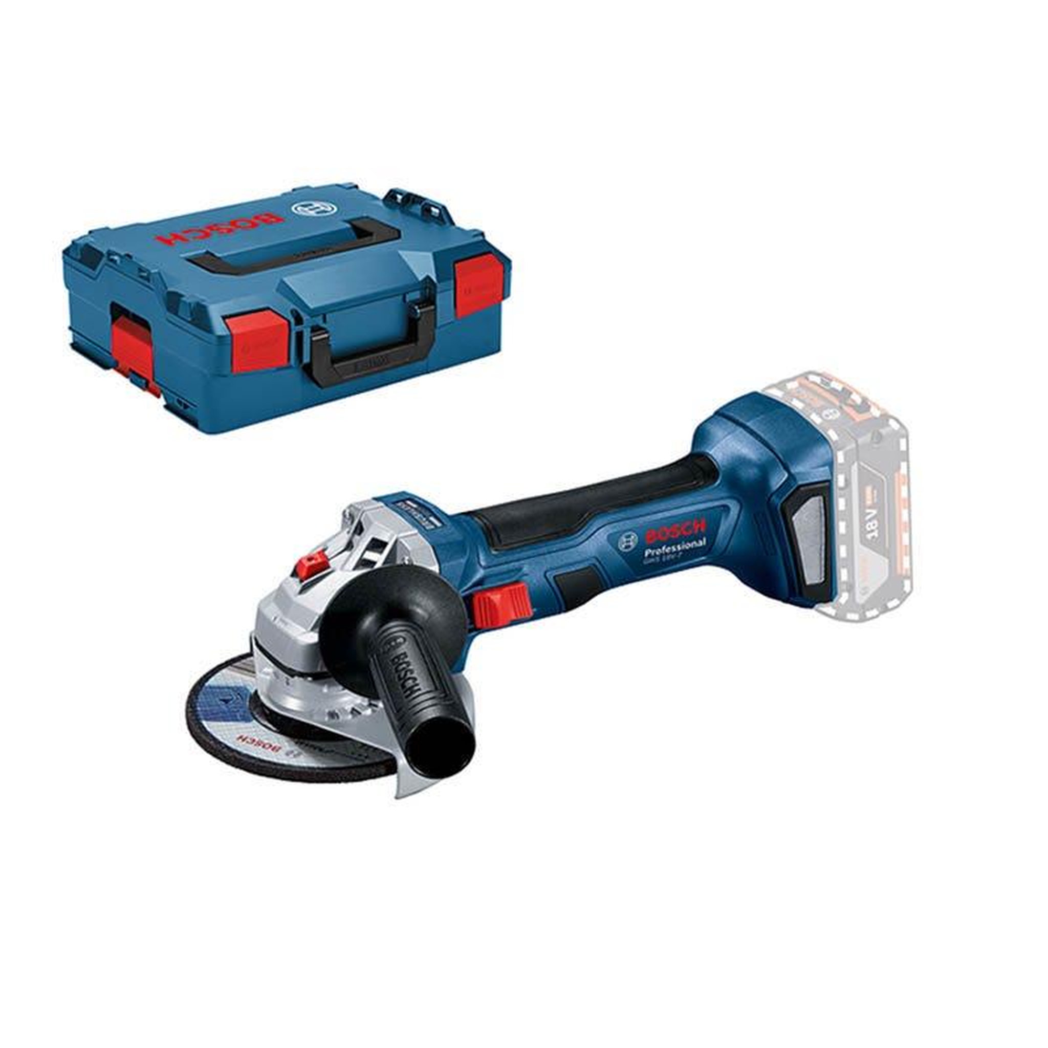 Bosch Professional Meuleuse sans fil gws 18v-7+ l-boxx sans batterie ni chargeur