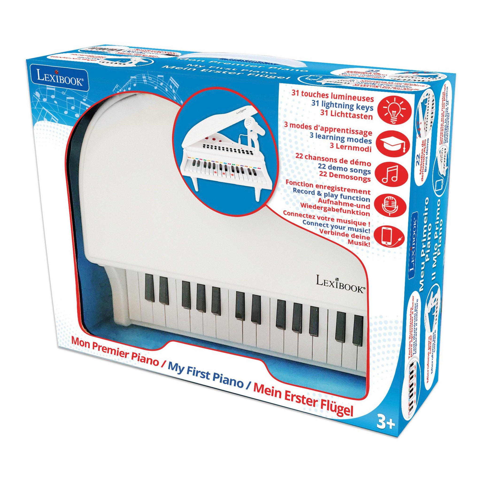 Voir la diapositive 6 : Lexibook Mini piano à queue électronique avec micro
