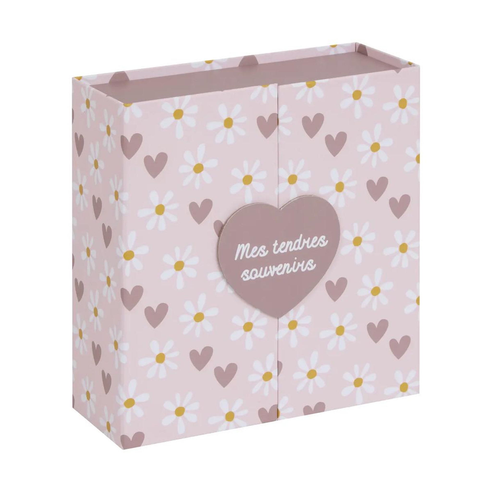 Voir la diapositive 2 : Atmosphera Kids Coffret de naissance à souvenirs  cœurs  22cm rose