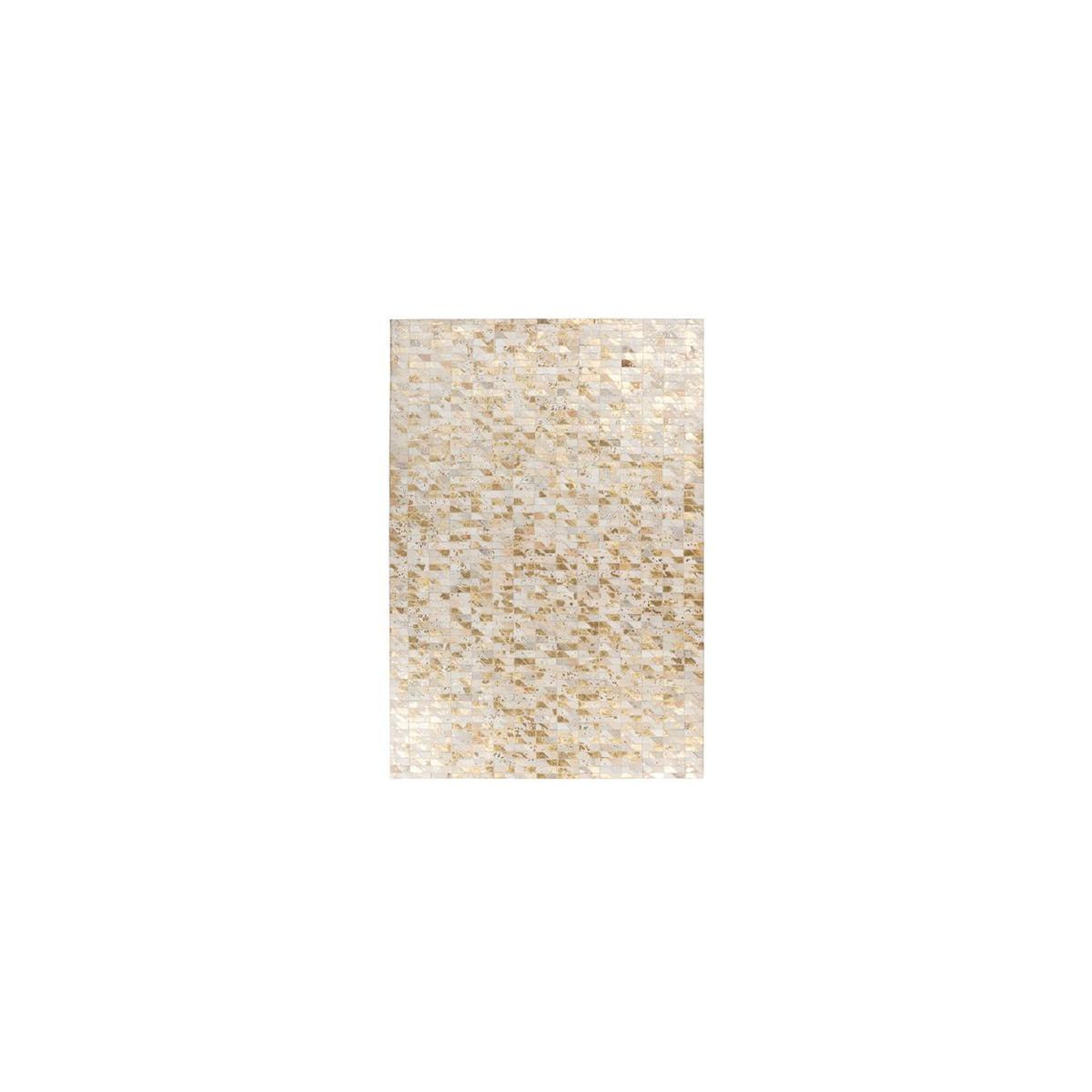 Paris Prix Tapis fait main en cuir  lavin iii  or & multicolore. Coloris disponibles : Jaune