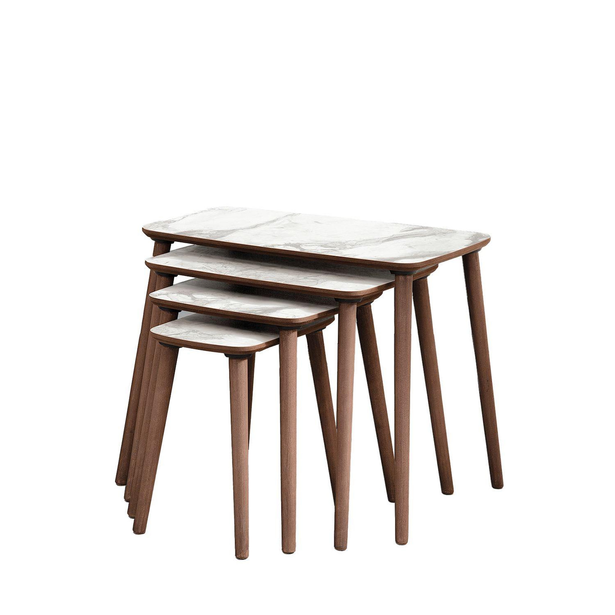 Habitat et Jardin Table gigogne (4 pièces) en bois  luci  70 x 40 x 55 cm - blanc