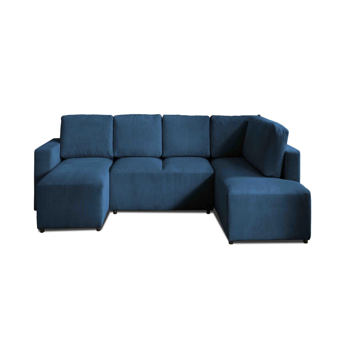 LISA DESIGN Livy - canapé panoramique convertible - avec coffre - en velours côtelé - 7 places - droit