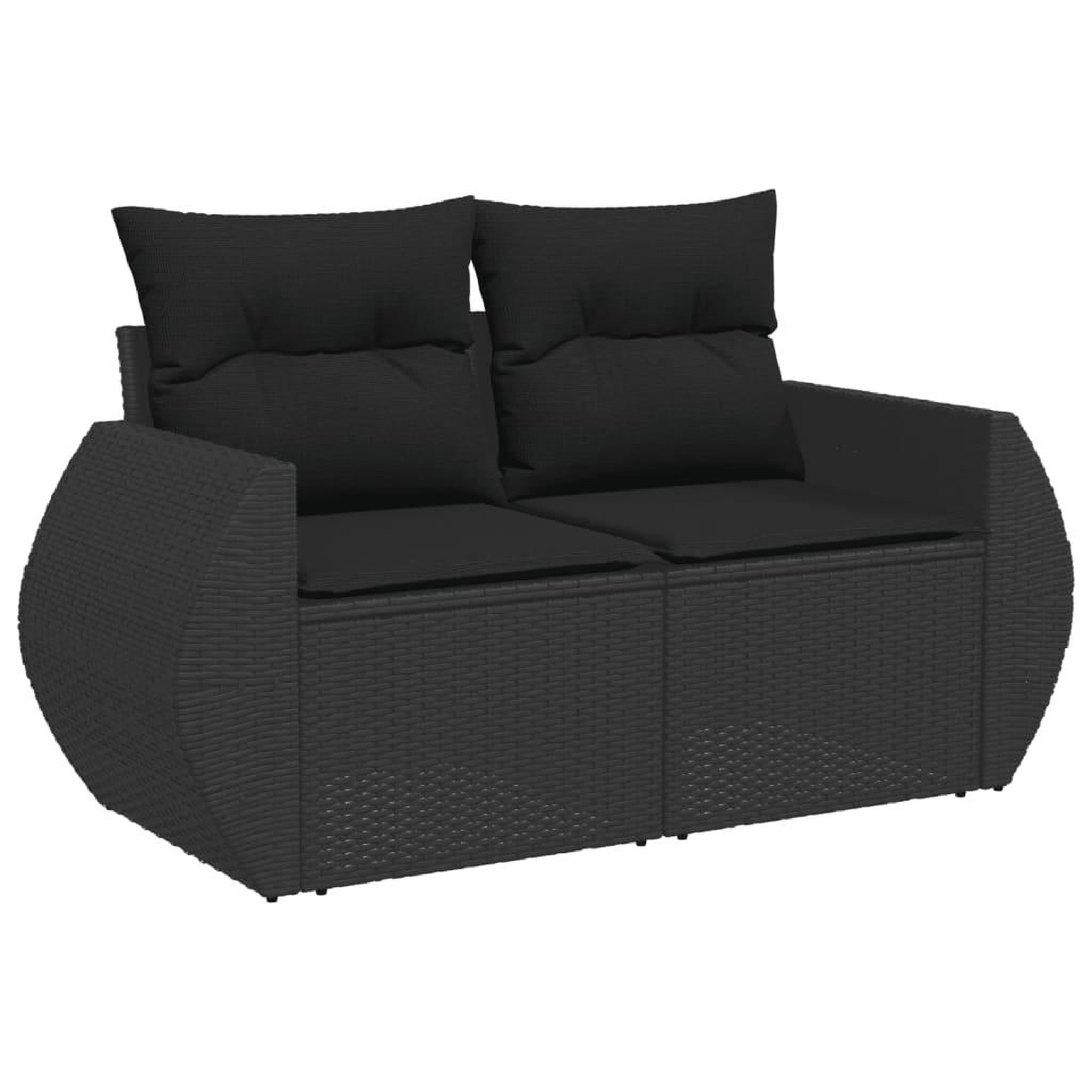 Voir la diapositive 3 : VIDAXL Salon de jardin 7 pcs avec coussins noir resine tressee