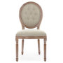 Voir la diapositive 2 : Paris Prix Lot de 2 Chaises Médaillon  Quing  Capitonné Tissu Beige