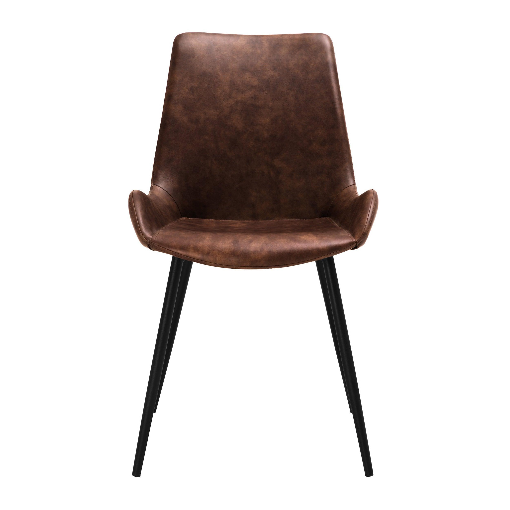 Voir la diapositive 6 : MAISON PAVANE Lot de 2 chaises en cuir synthétique marron-austin