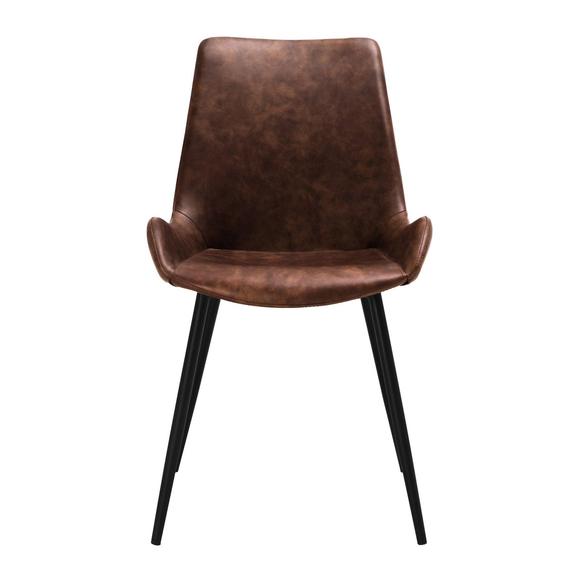 Rendez vous déco Lot de 2 chaises en cuir synthétique marron-Austin