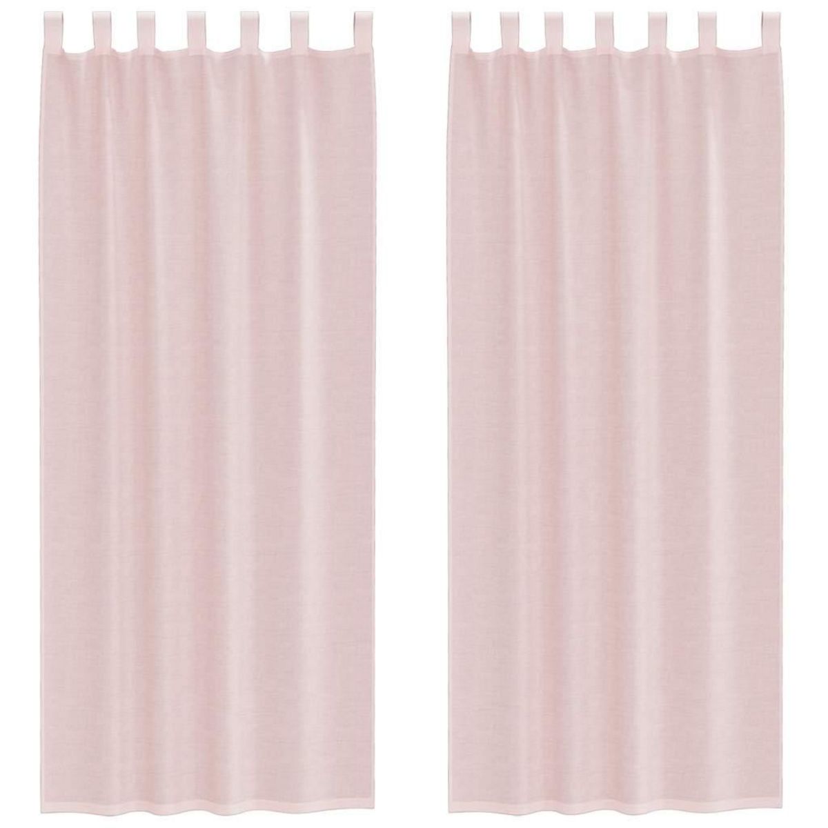 VIDAXL Rideaux en voile avec passe-tringles 2 pcs rose clair