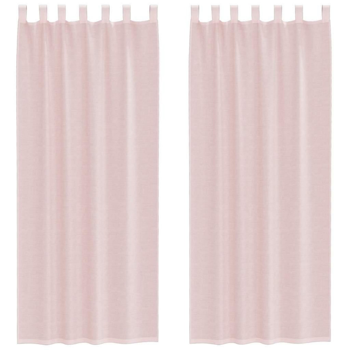 VIDAXL Rideaux en voile avec passe-tringles 2 pcs rose clair