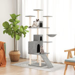 VIDAXL Arbre a chat avec griffoirs en sisal Gris clair 175 cm