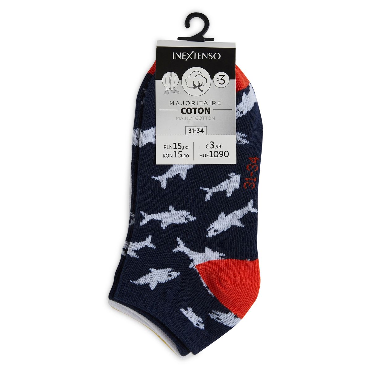 INEXTENSO Lot de 3 paires de socquettes garçon