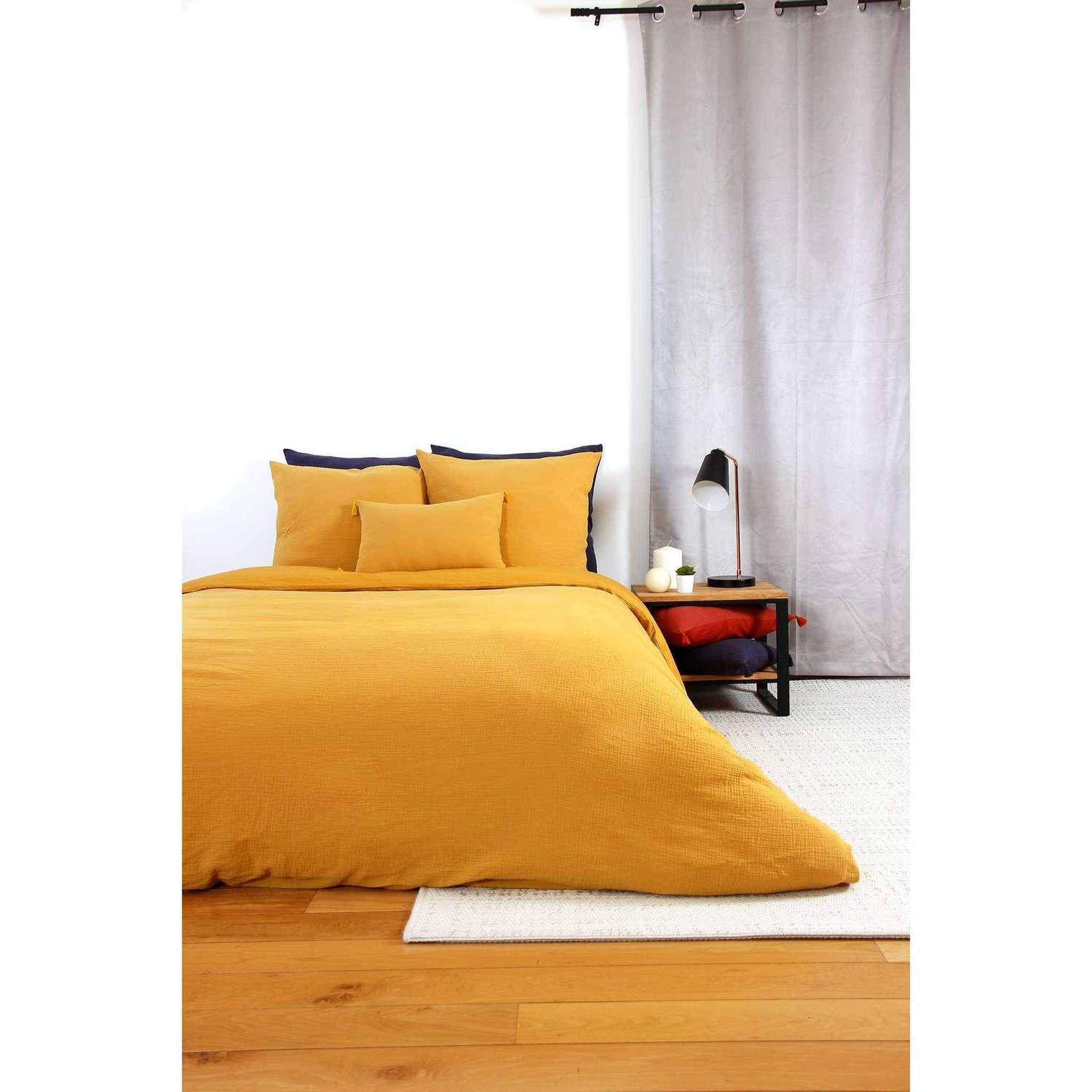 Voir la diapositive 3 : COTE DECO Parure de lit - double gaze de coton