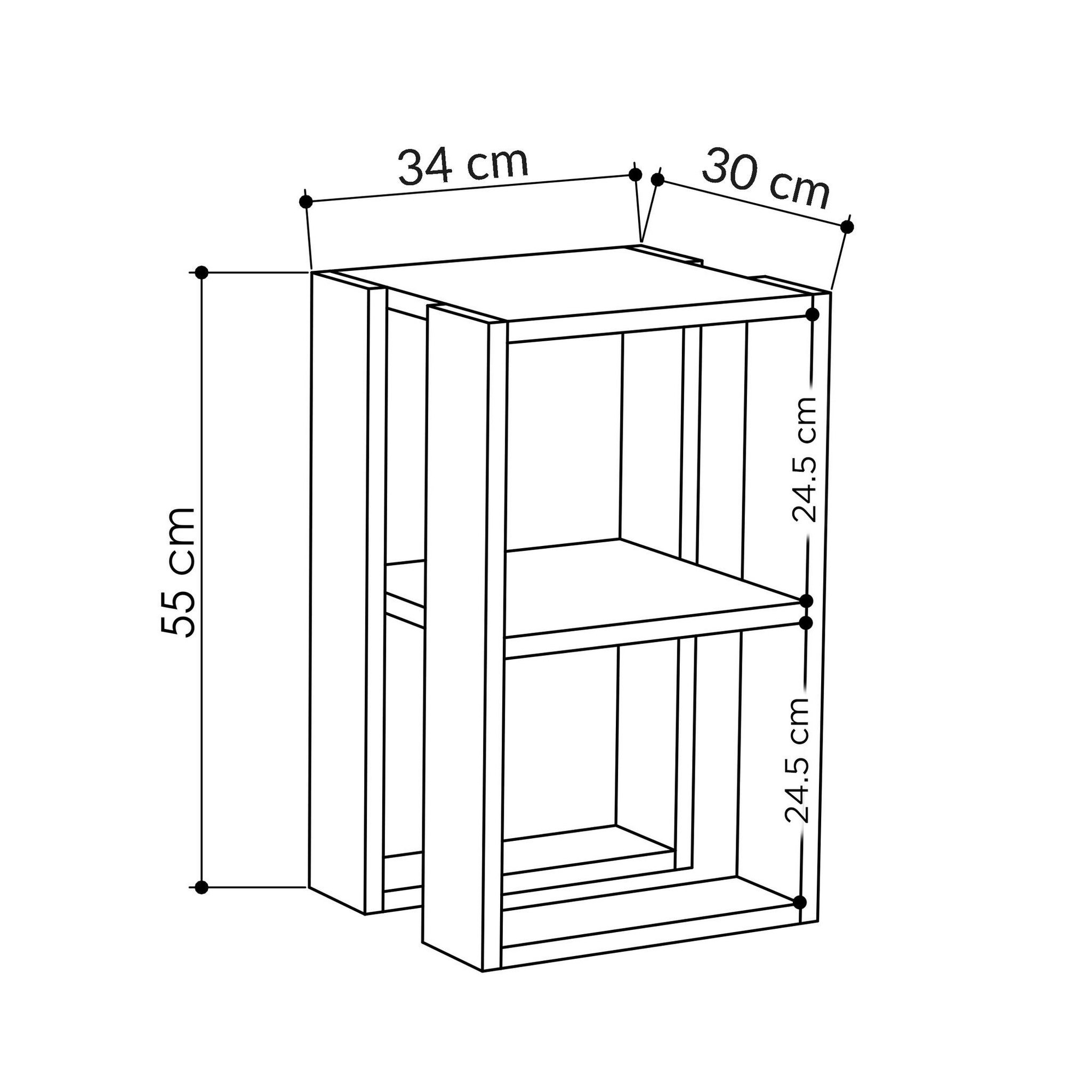 Voir la diapositive 3 : Habitat et Jardin Table de chevet en bois  lonie  30 x 30 x 55 cm - blanc