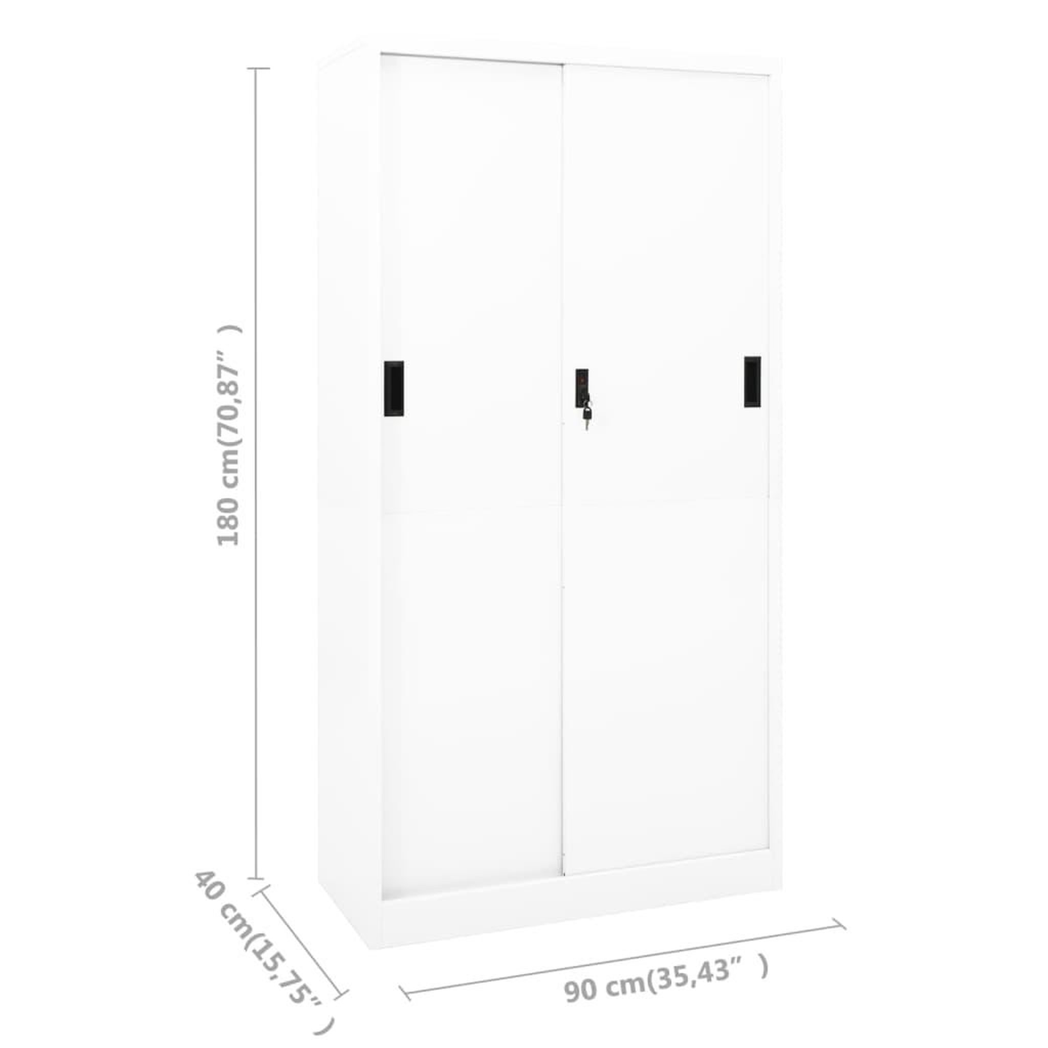 Voir la diapositive 6 : VIDAXL Armoire de bureau et porte coulissante Blanc 90x40x180 cm Acier