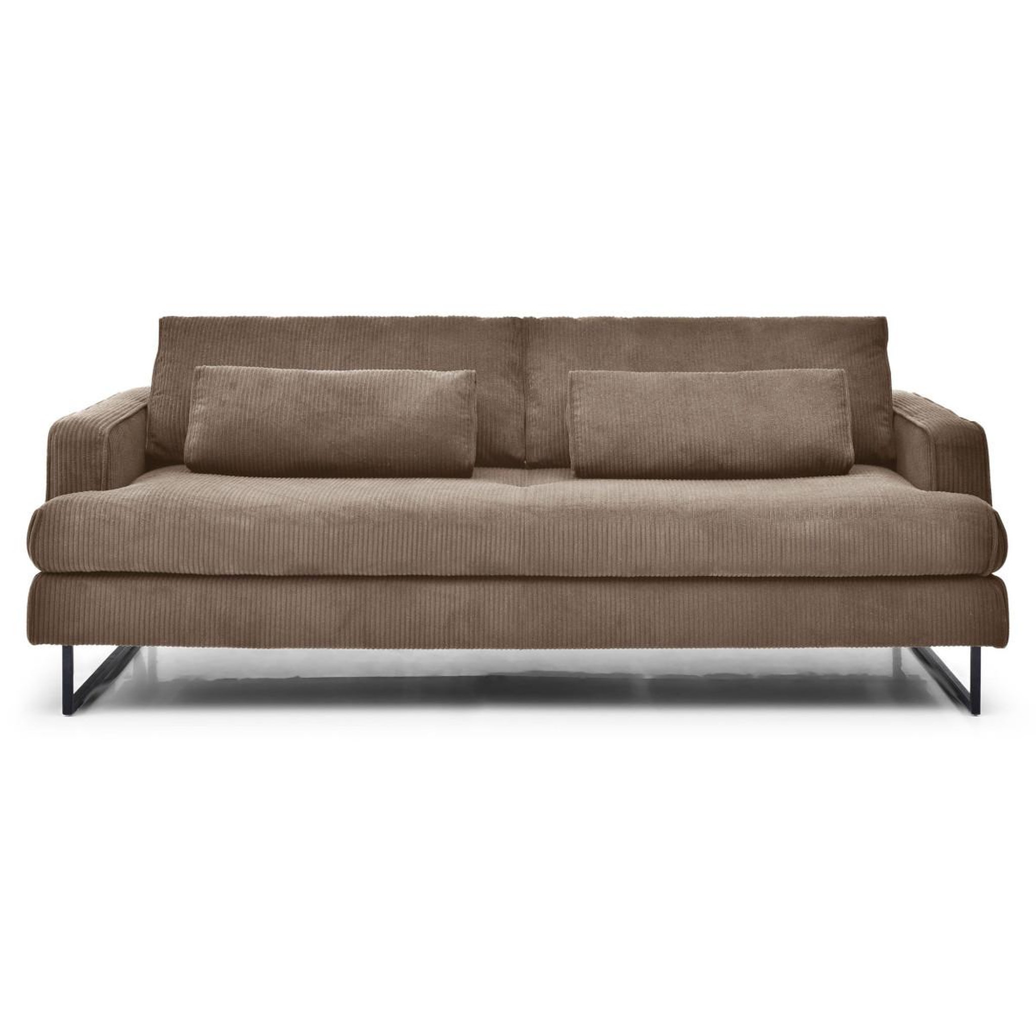 Voir la diapositive 3 : Paris Prix Canapé convertible 3 places en velours côtelé  thai  207cm taupe