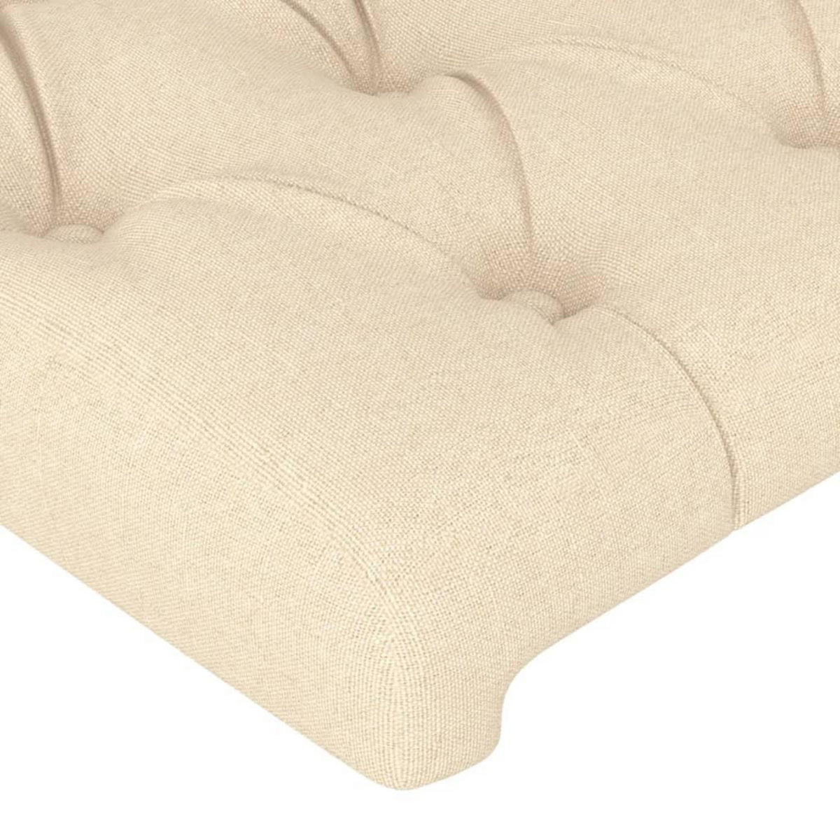 VIDAXL Tete de lit avec oreilles Creme 163x23x118/128 cm Tissu