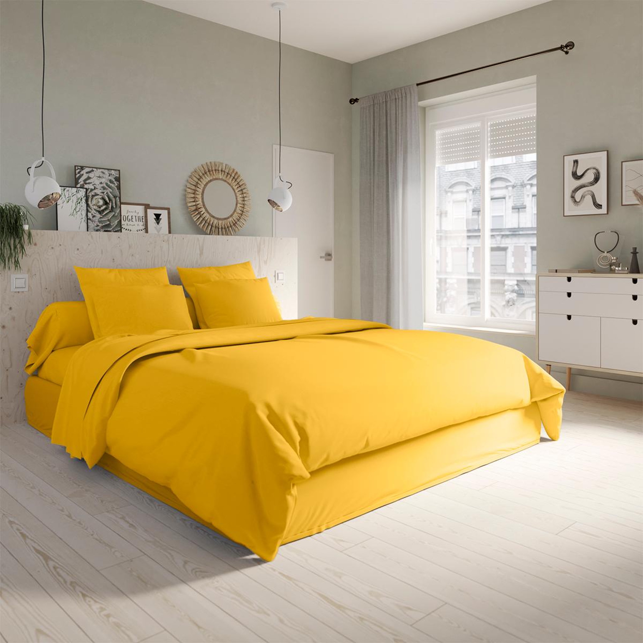 Voir la diapositive 1 : DODO Housse de couette studio coton jaune