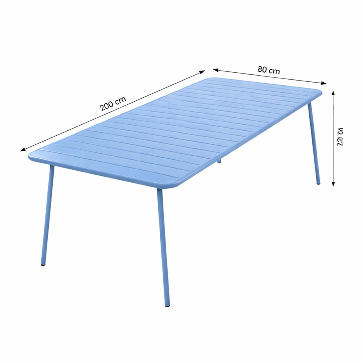 CONCEPT USINE Table de jardin 8-10 places 200cm bleu BERGAME