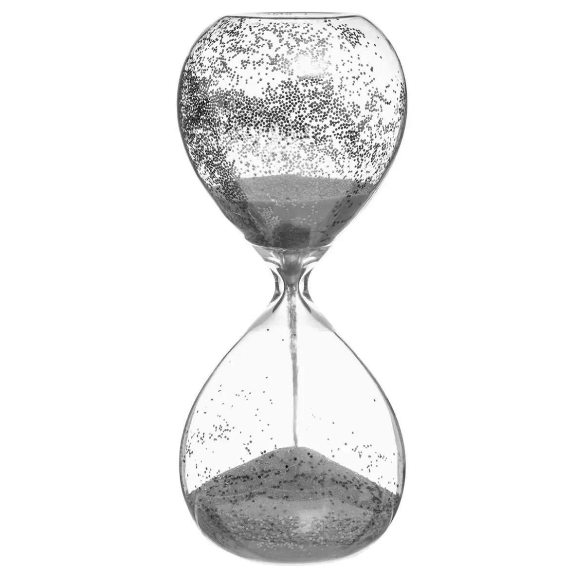 ATMOSPHERA Sablier Déco  Paillettes  20cm Argent