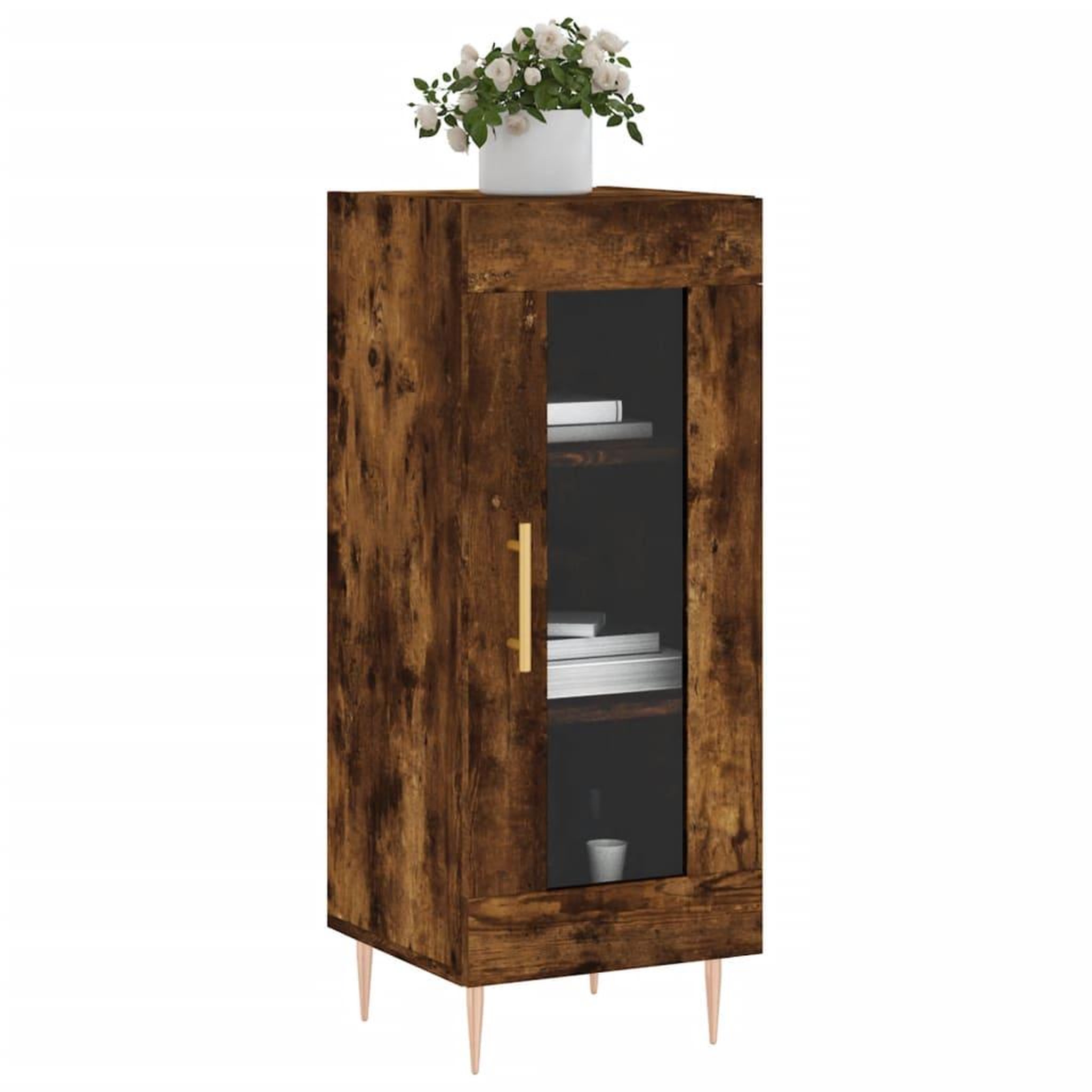 Voir la diapositive 3 : VIDAXL Buffet Chene fume 34,5x34x90 cm Bois d'ingenierie