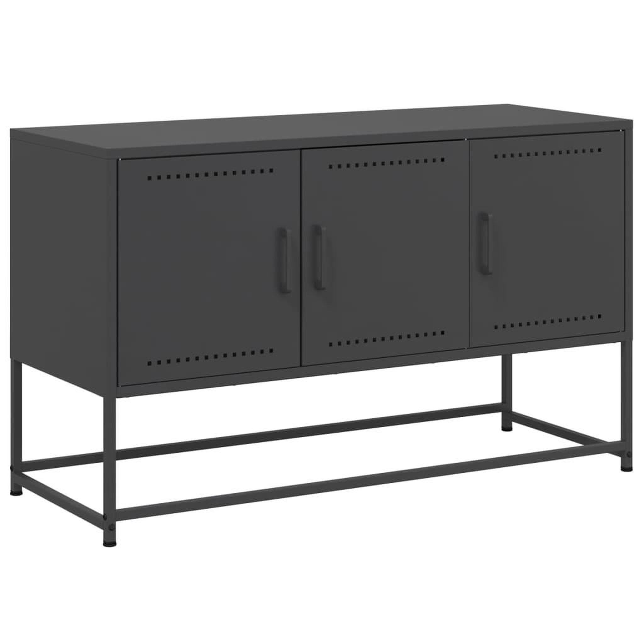 Voir la diapositive 2 : VIDAXL Meuble TV noir 100,5x39x60,5 cm acier