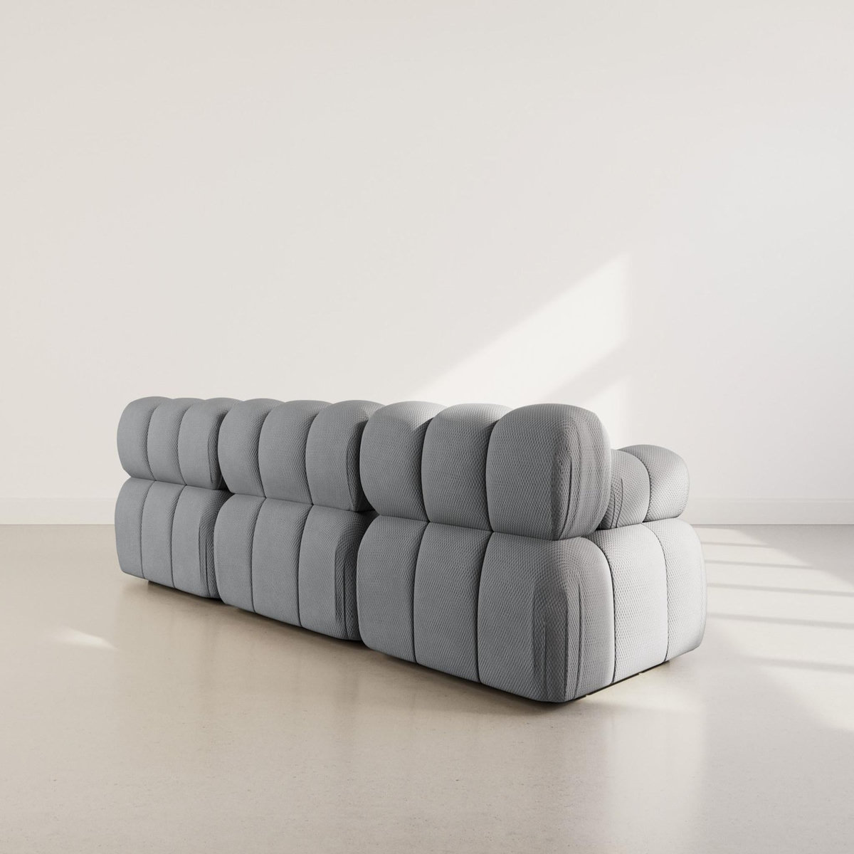 LISA DESIGN Ruby - canapé droit modulable 3 places en velours texturé