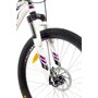 Voir la diapositive 4 : Vélo VTT 26'' Tout Suspendu Femme   Amazone / Neon   - Cadre acier - Double Freins à Disque - Potence Head set - Dérailleur arrière  Shimano Tourney TY300 - Poignées à Gâchettes Shimano ST-EF500