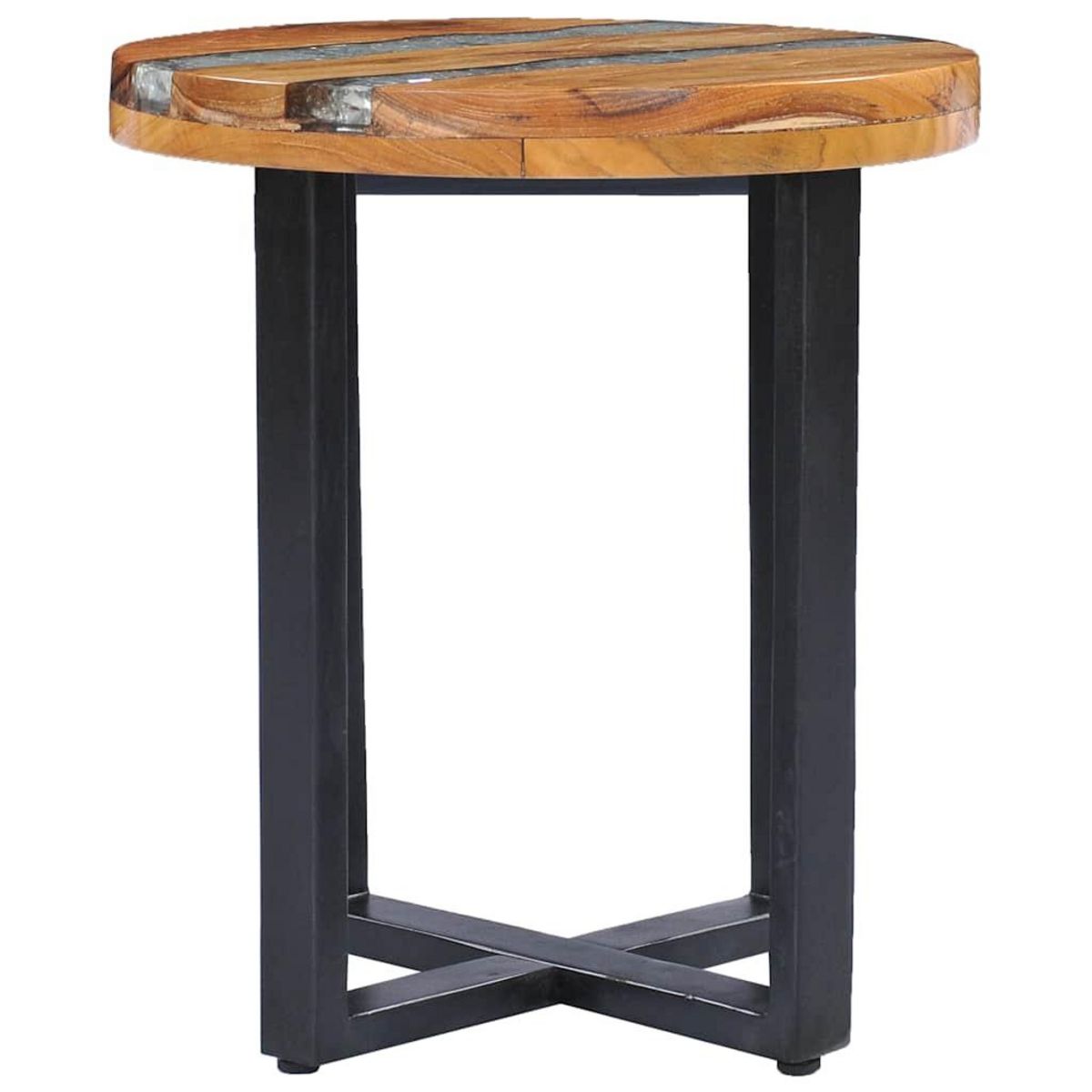 VIDAXL Table basse 40x45 cm Bois de teck massif et polyresine