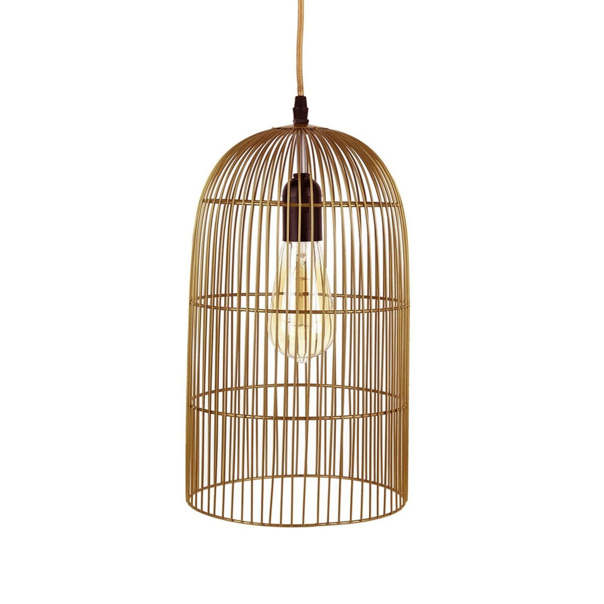 The Home Deco Factory Suspension luminaire en métal filaire Cage - Diam. 20 cm