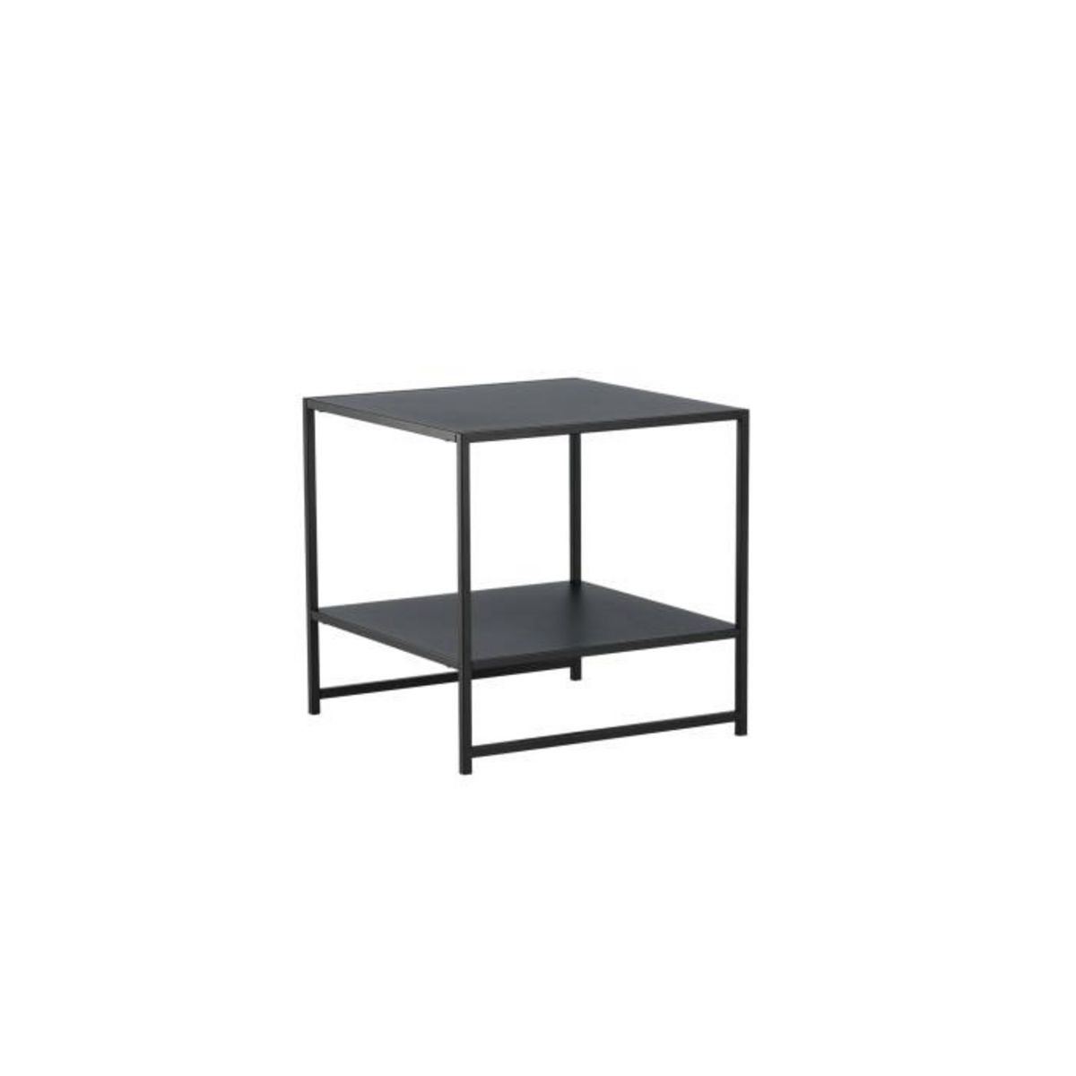 Paris Prix Table d'Appoint Avec Étagère  Staal  50cm Noir