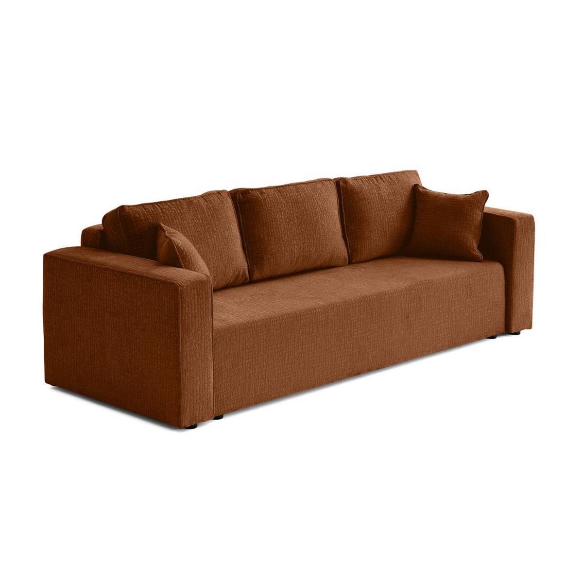 BEST MOBILIER Topaze - canapé 3 places - convertible avec coffre - en tissu velours relief