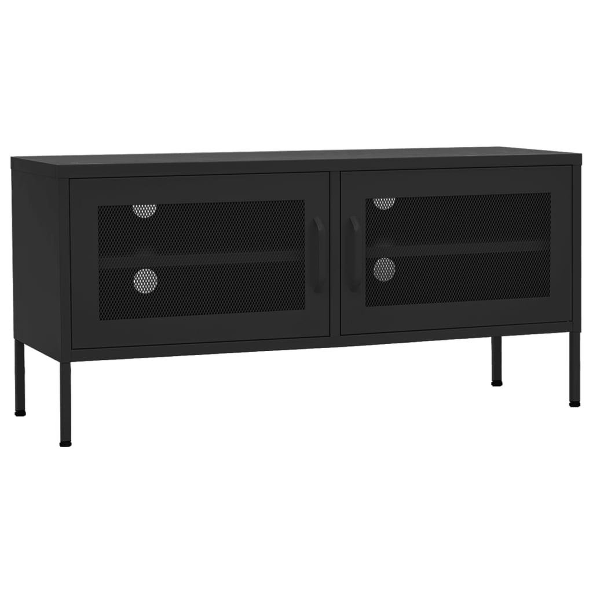 Voir la diapositive 2 : VIDAXL Meuble TV Noir 105x35x50 cm Acier