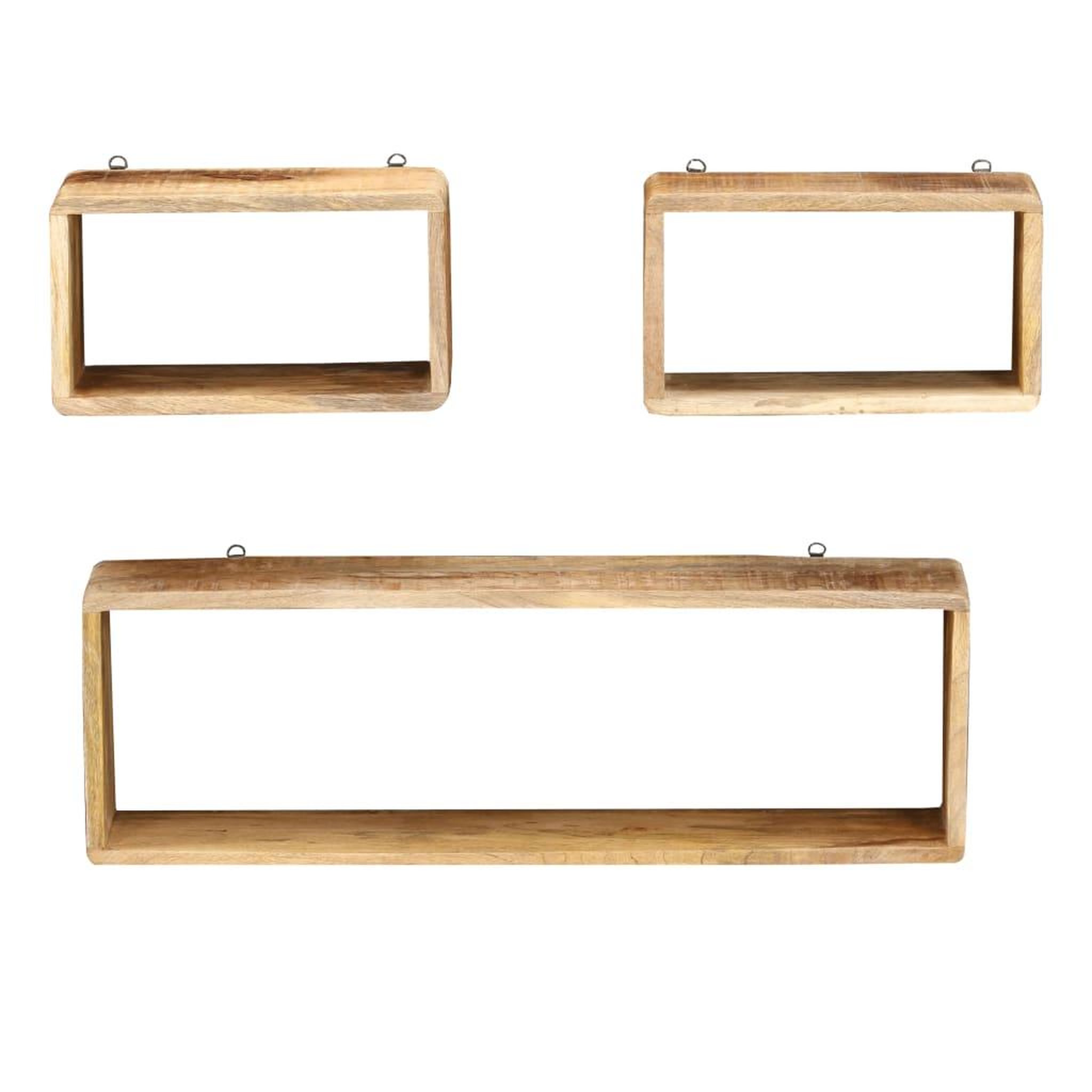 Voir la diapositive 2 : VIDAXL Ensemble d'etagere cube 3 pcs bois solide de manguier