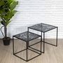 Voir la diapositive 3 : Paris Prix Lot de 2 Tables Gigognes  Havana  40cm Noir