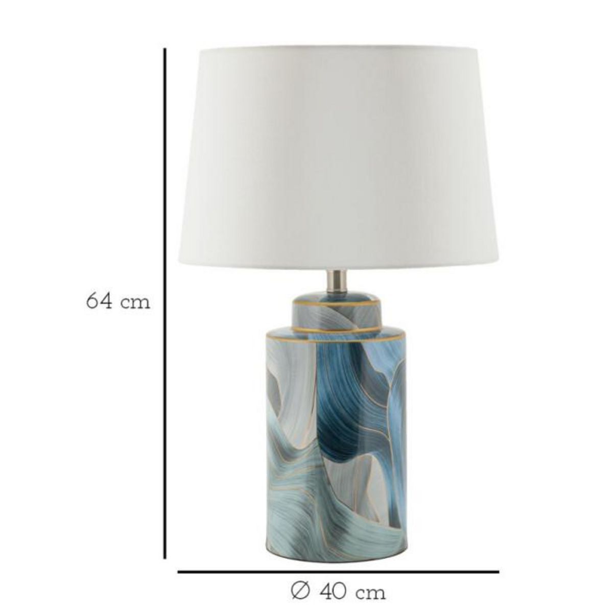 Paris Prix Lampe à Poser en Céramique  Elegant  64cm Bleu