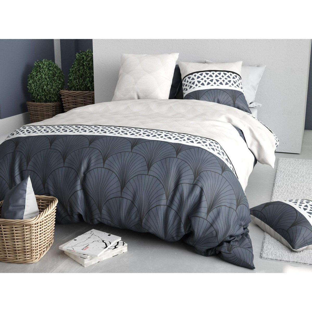 ATELIER DU COTON Parure Housse De Couette 100% Coton 57fils Arcadia