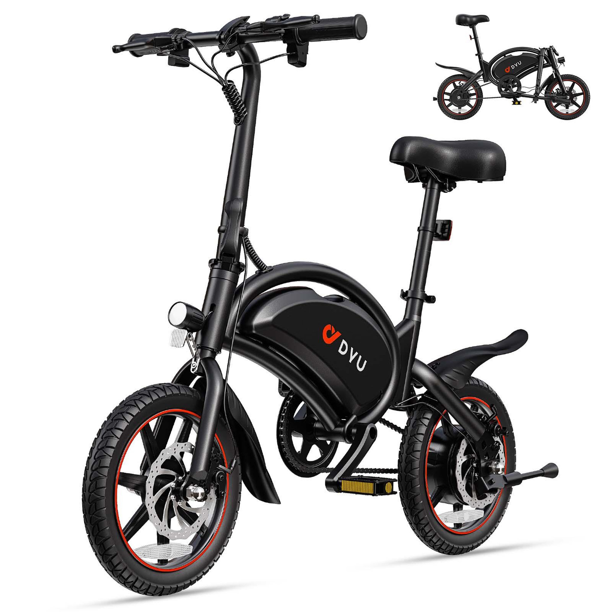 Voir la diapositive 2 : DYU Vélo électrique pliant dyu d3s 14  mini, 36 v 10 ah, noir