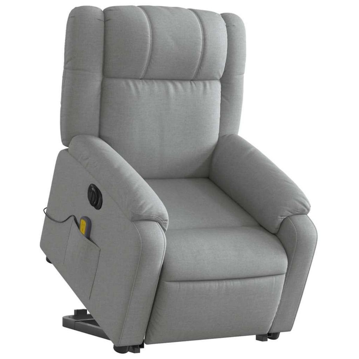 VIDAXL Fauteuil inclinable de massage electrique Gris clair Tissu