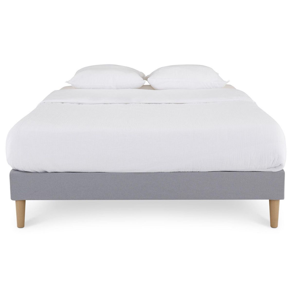 IDIMEX Sommier tapissier QUIMPER 140 x 190 cm revêtement tissu