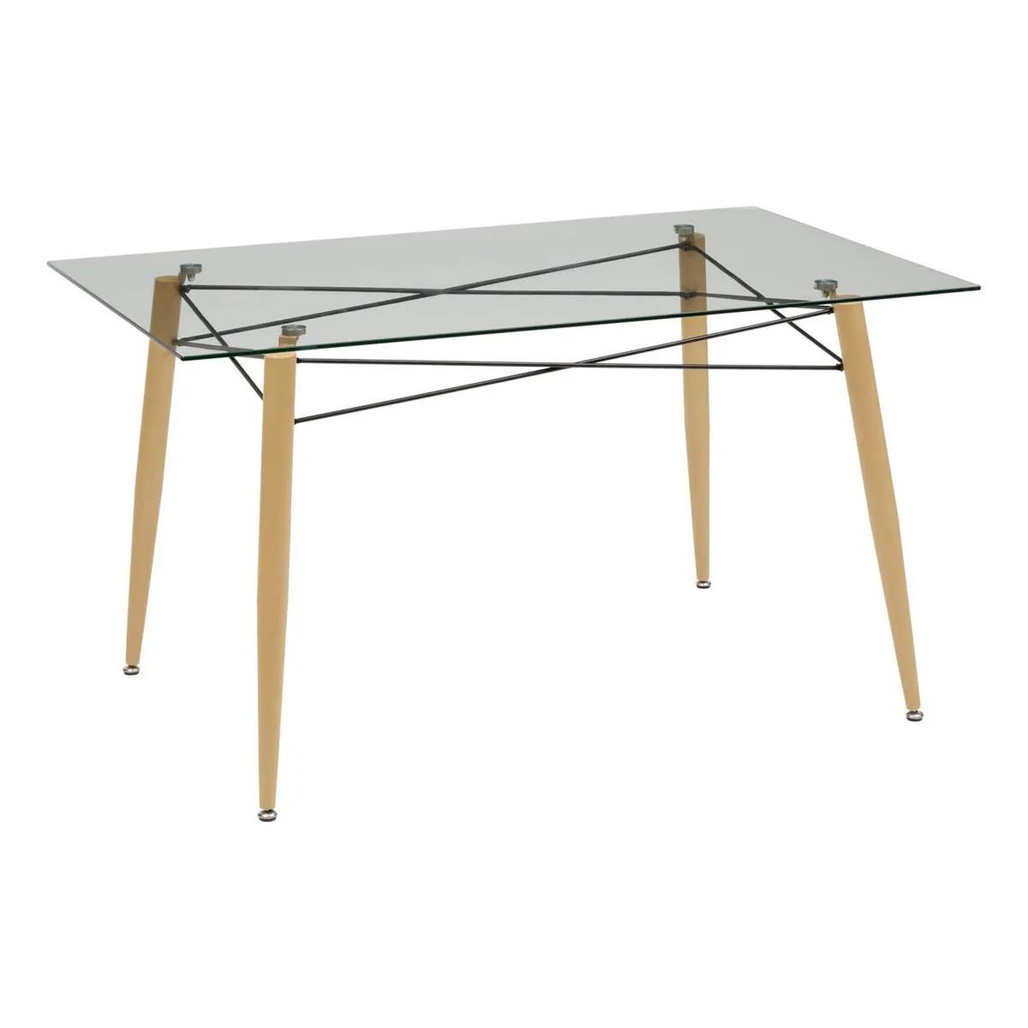 ATMOSPHERA Table à manger en verre  jindo  140cm transparent