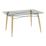 ATMOSPHERA Table à Manger en Verre  Jindo  140cm Transparent