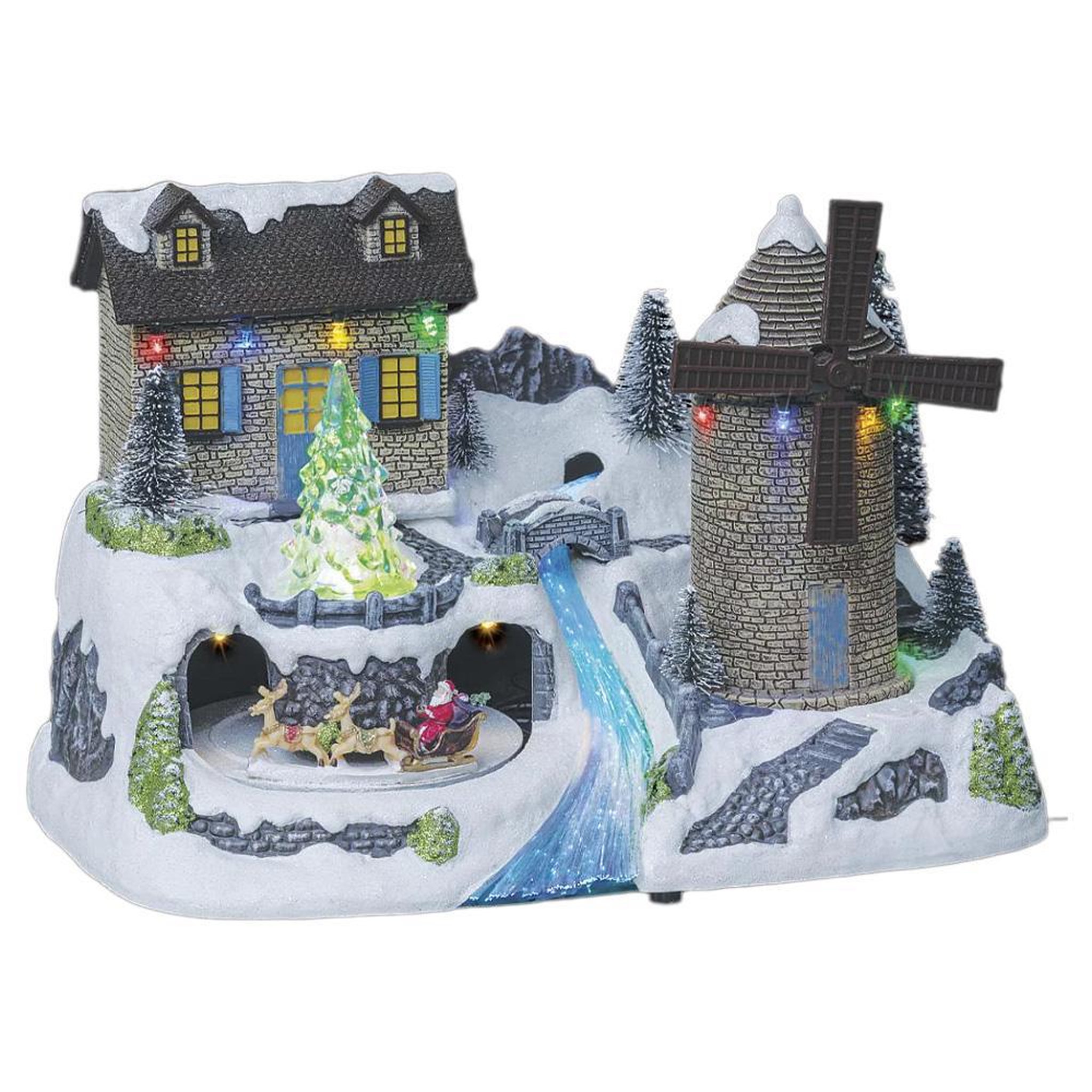 ATMOSPHERA Village Du Père Noël Atmosphera Windmill. Coloris disponibles : Multicolore