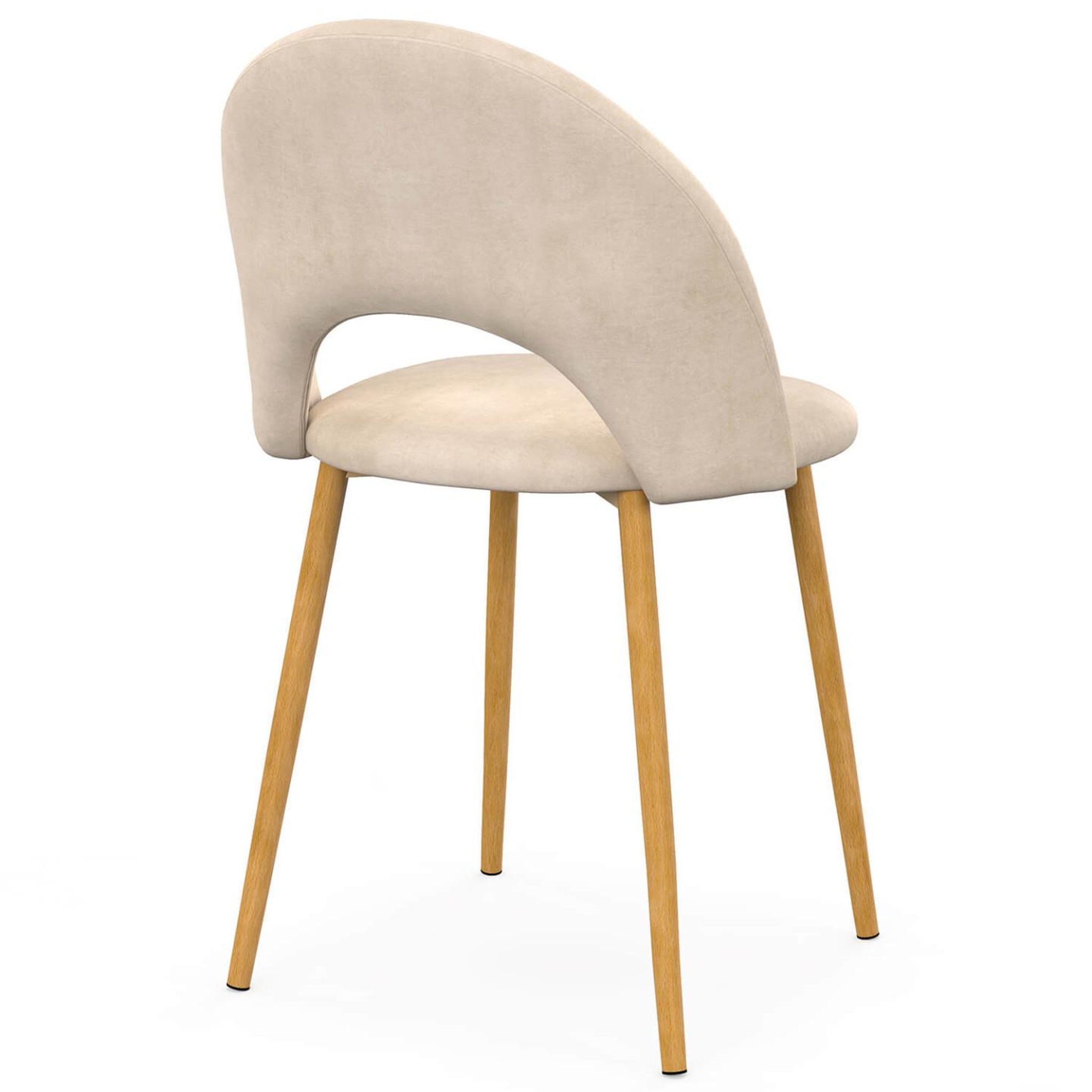 Voir la diapositive 4 : ID MARKET Lot de 4 chaises mado en velours beige pour salle à manger